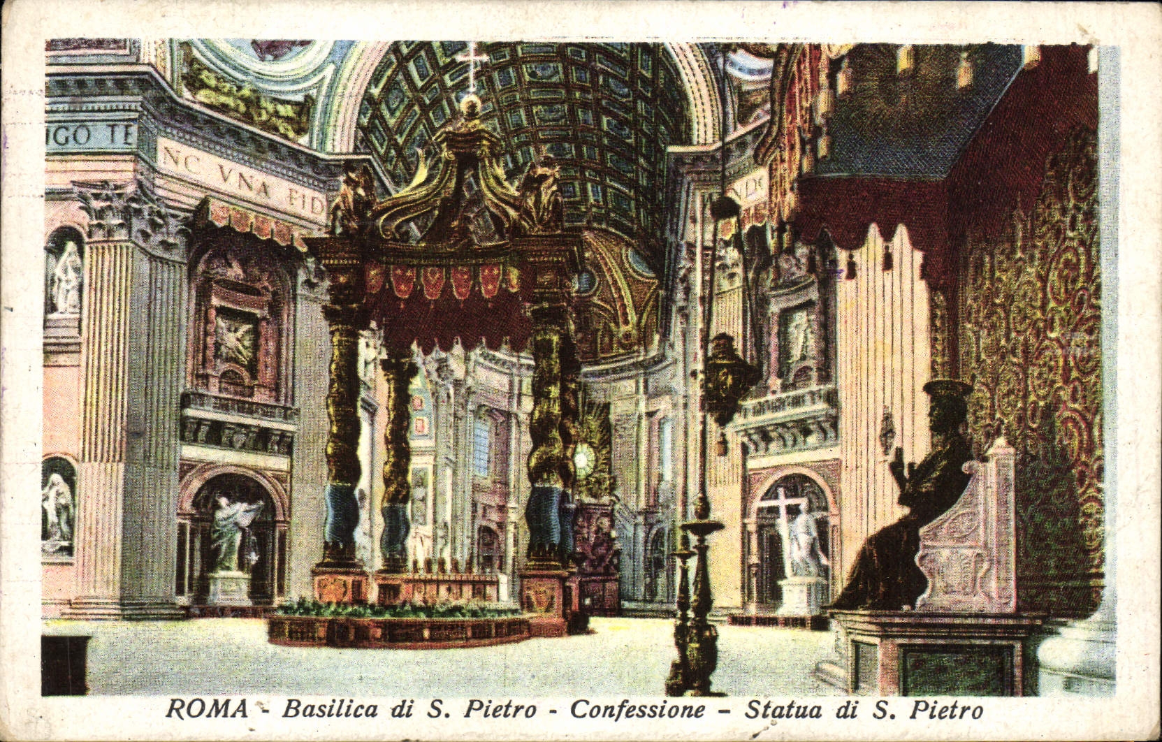 La POSTAL Roma Basilica di Pedro Confessione de la VENDIMIA gobierna a di S Pedro