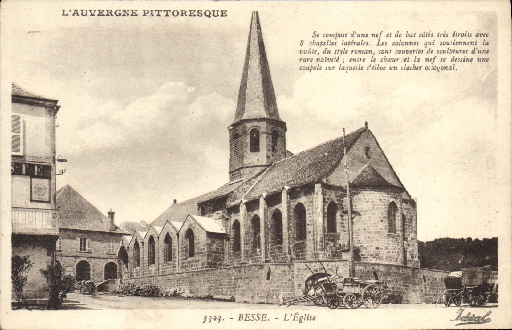 VINTAGE POSTCARD Besse the church