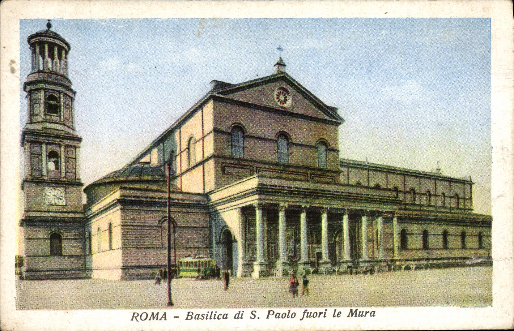El fuori de Roma Basilica di S Pablo de la POSTAL de la VENDIMIA lo emparedó
