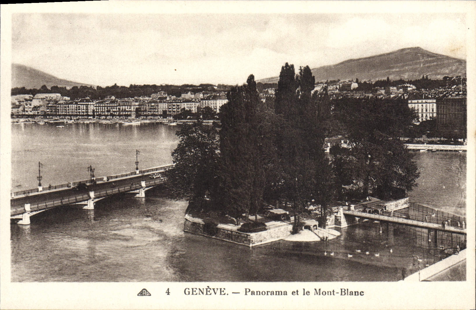 CPA Geneve Panorama et le Mont Blanc