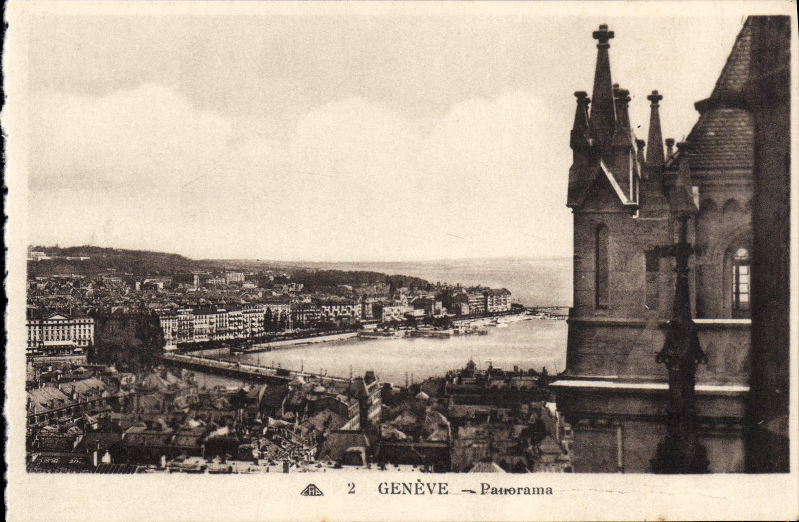 VINTAGE POSTCARD Geneva Panorama