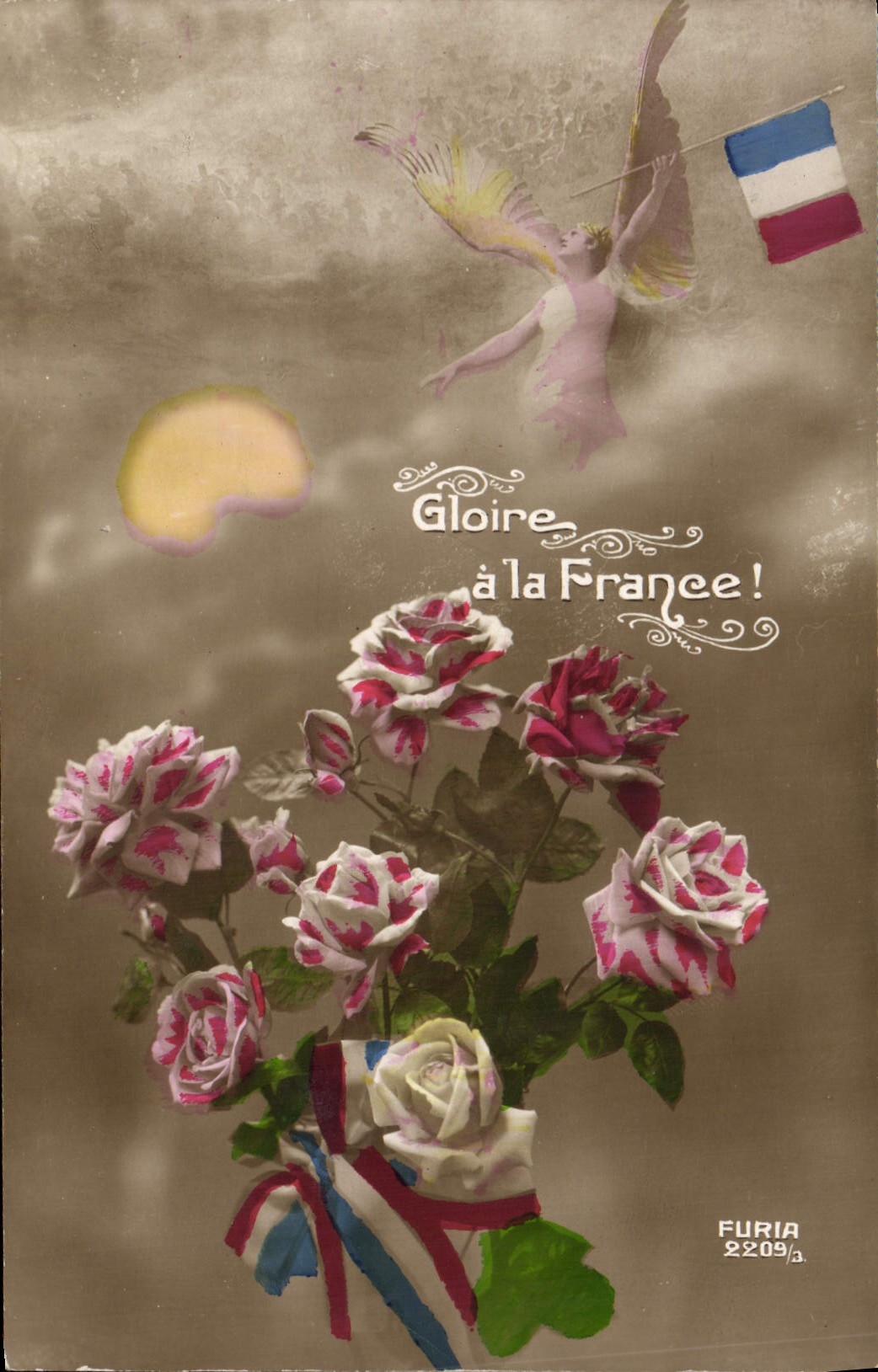 VINTAGE POSTCARD Fantasy Flowers Glory in France