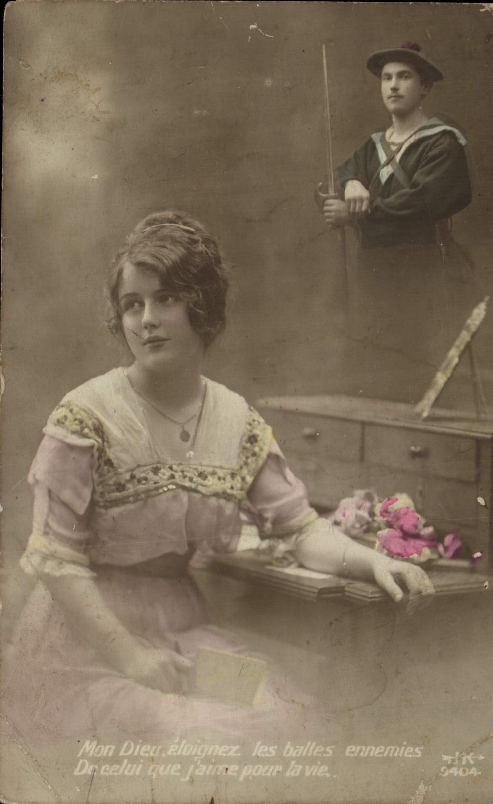 VINTAGE POSTCARD Fantasy Woman Militaria Sailor