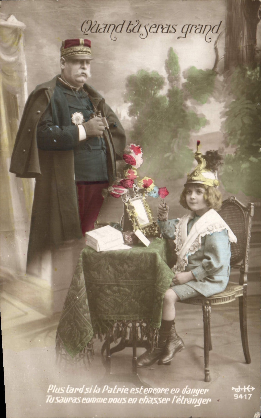 VINTAGE POSTCARD When you serds large Militaria Child