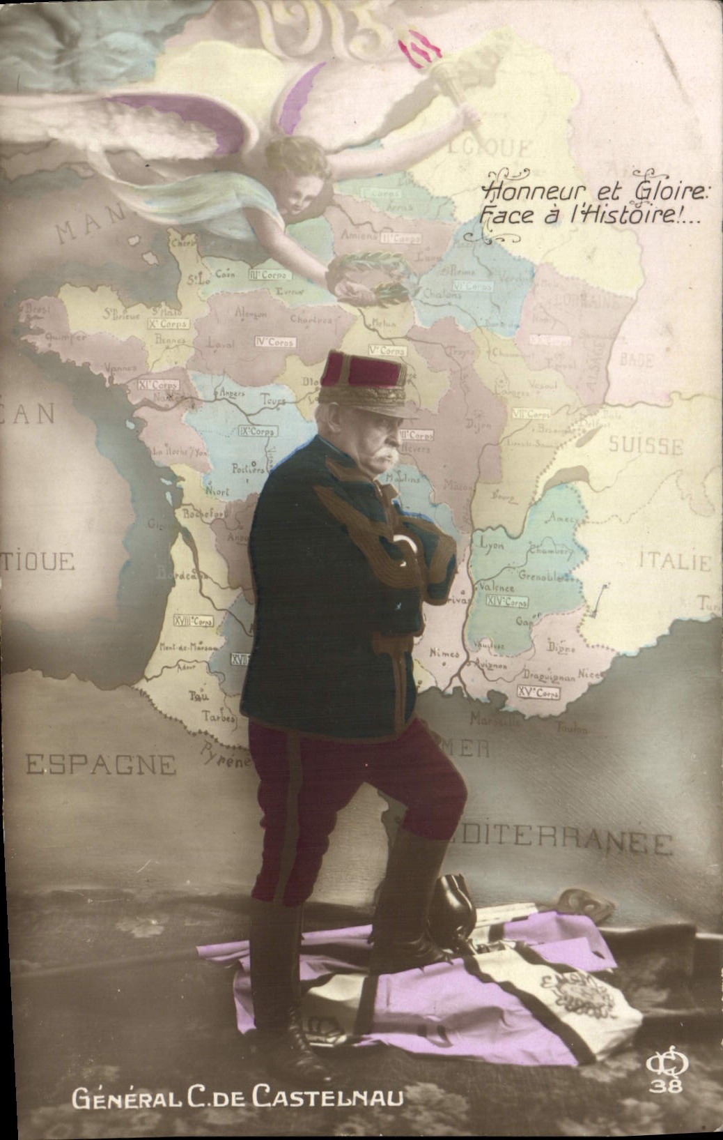 CPA Fantaisie General C de Castelnau Militaria Ange