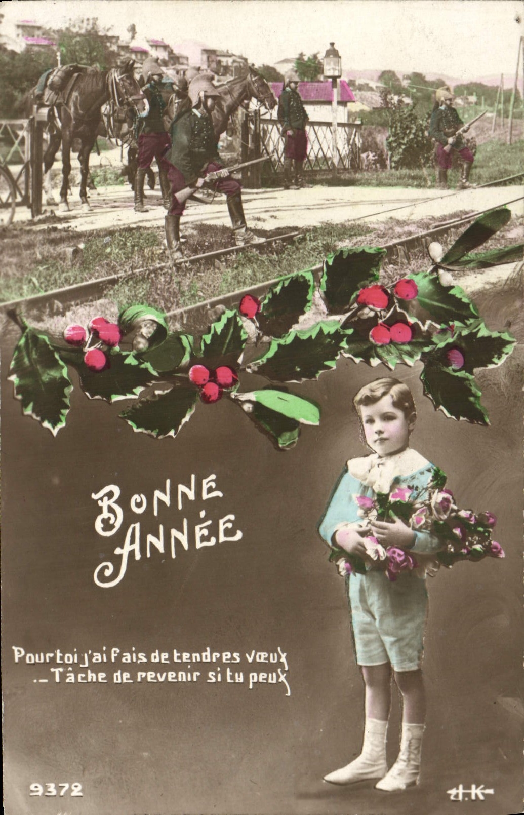 VINTAGE POSTCARD Fantasy Child Soldier Militaria Horse