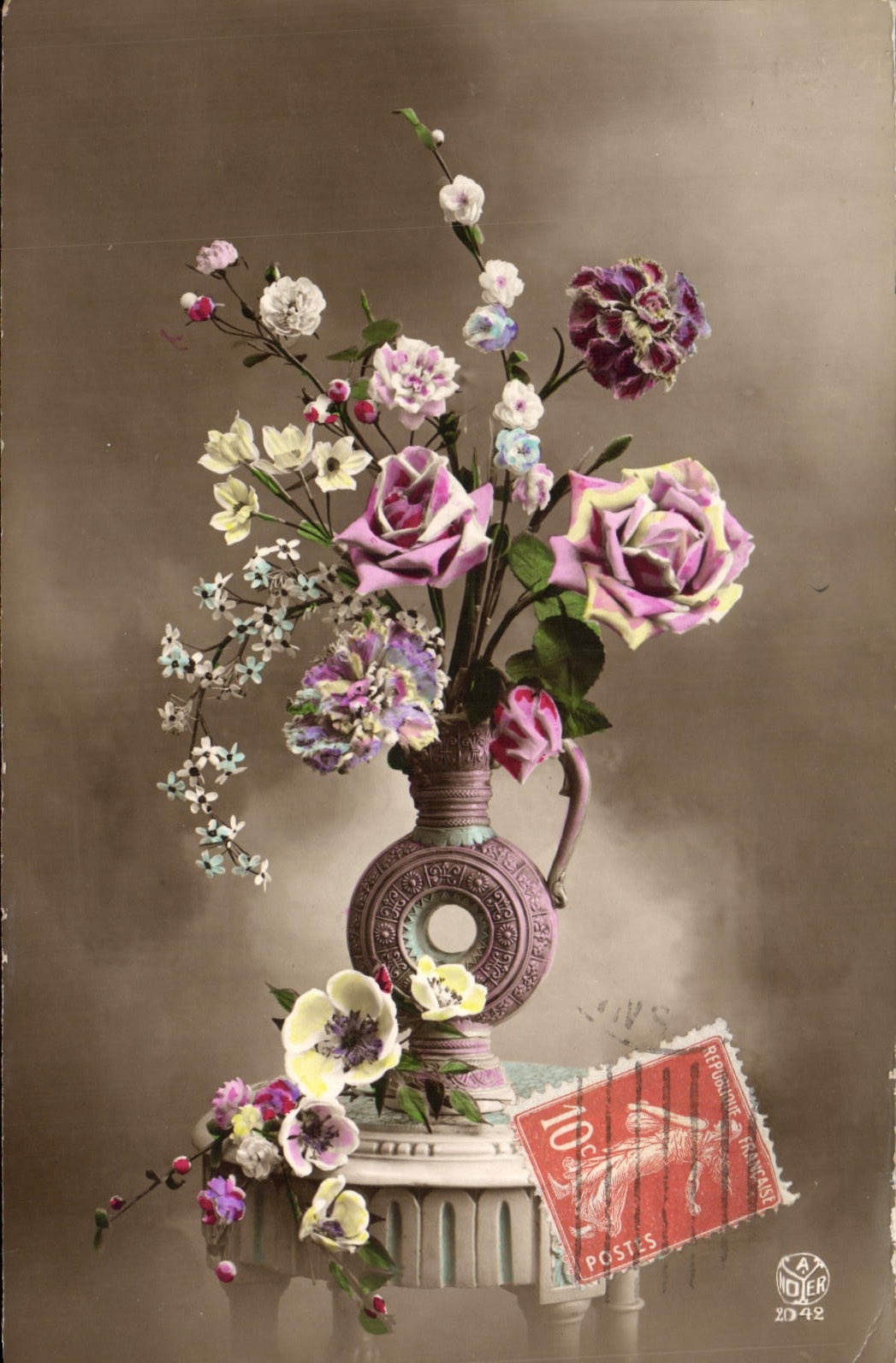 CPA Fantaisie Fleurs