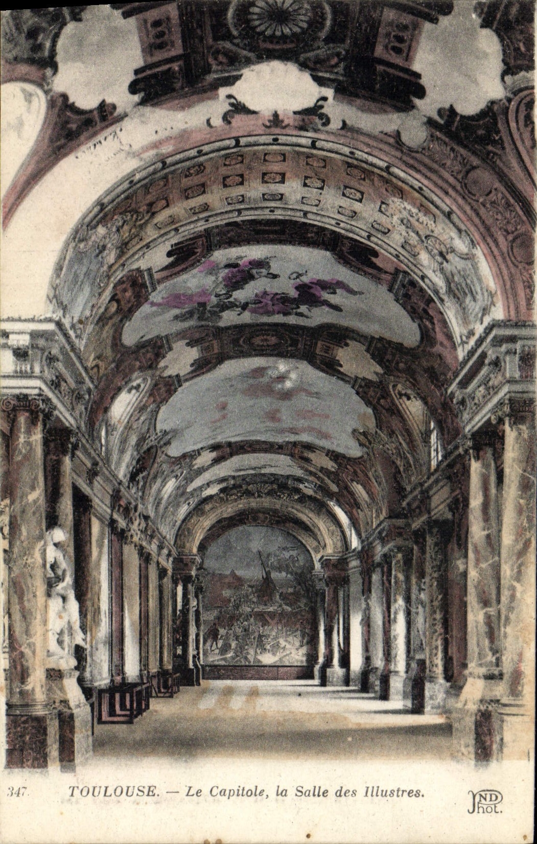 VINTAGE POSTCARD Toulouse Capitole the Room of the Famous ones