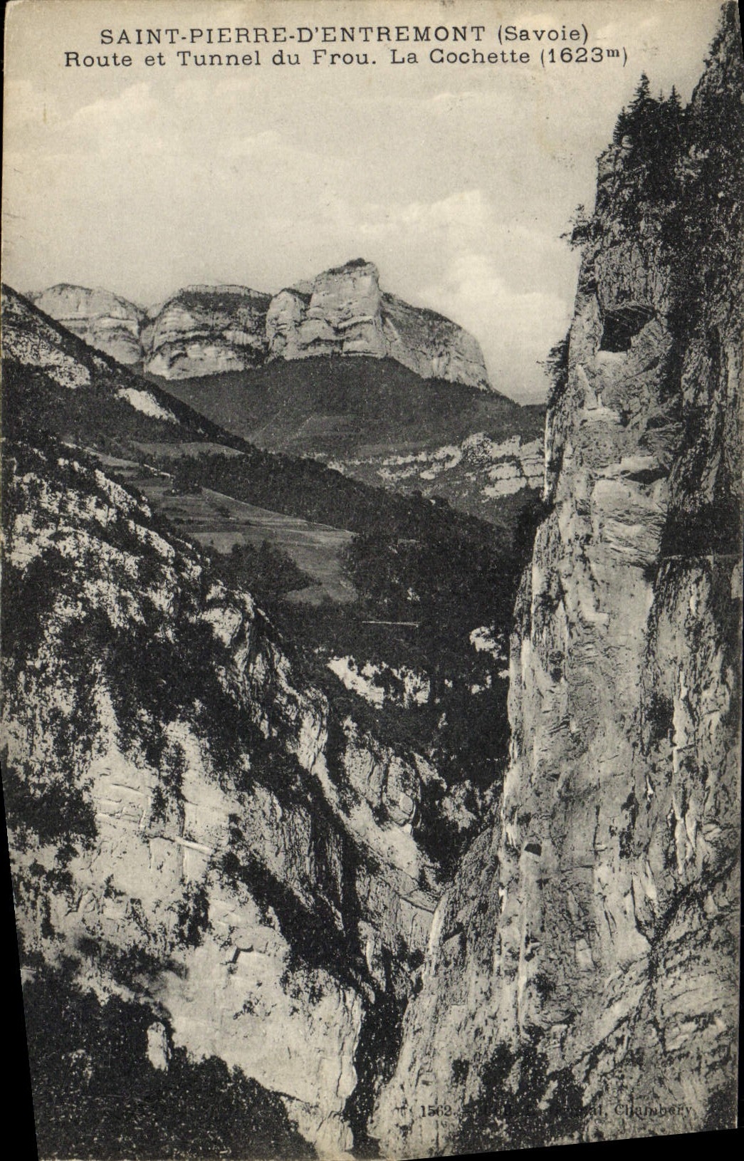 VINTAGE POSTCARD Saint Pierre D' Entremont Road and Tunnel of Frou the cochette