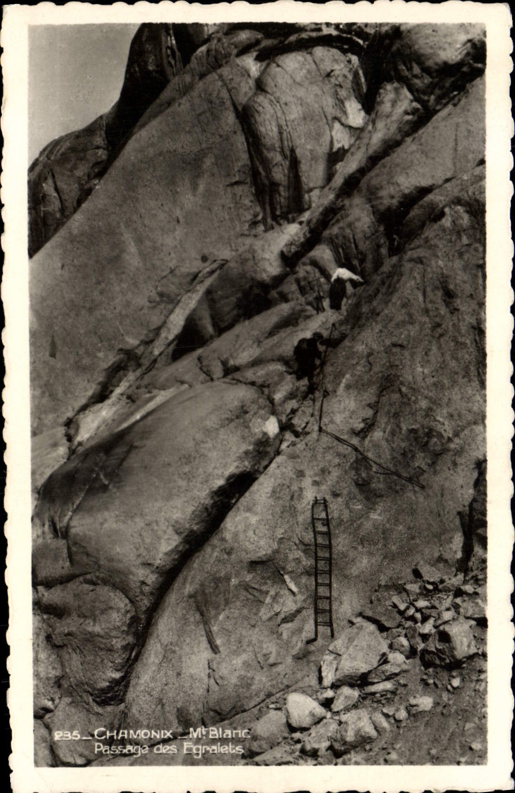 Paso de Chamonix Mont Blanc de la POSTAL de la VENDIMIA del alpinismo de Egralets