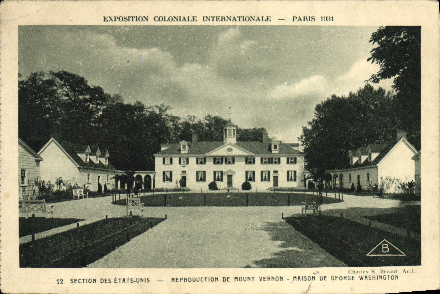 CPA Paris Exposition coloniale Internationale 1931 Section des Etats Unis Maison de George Washington