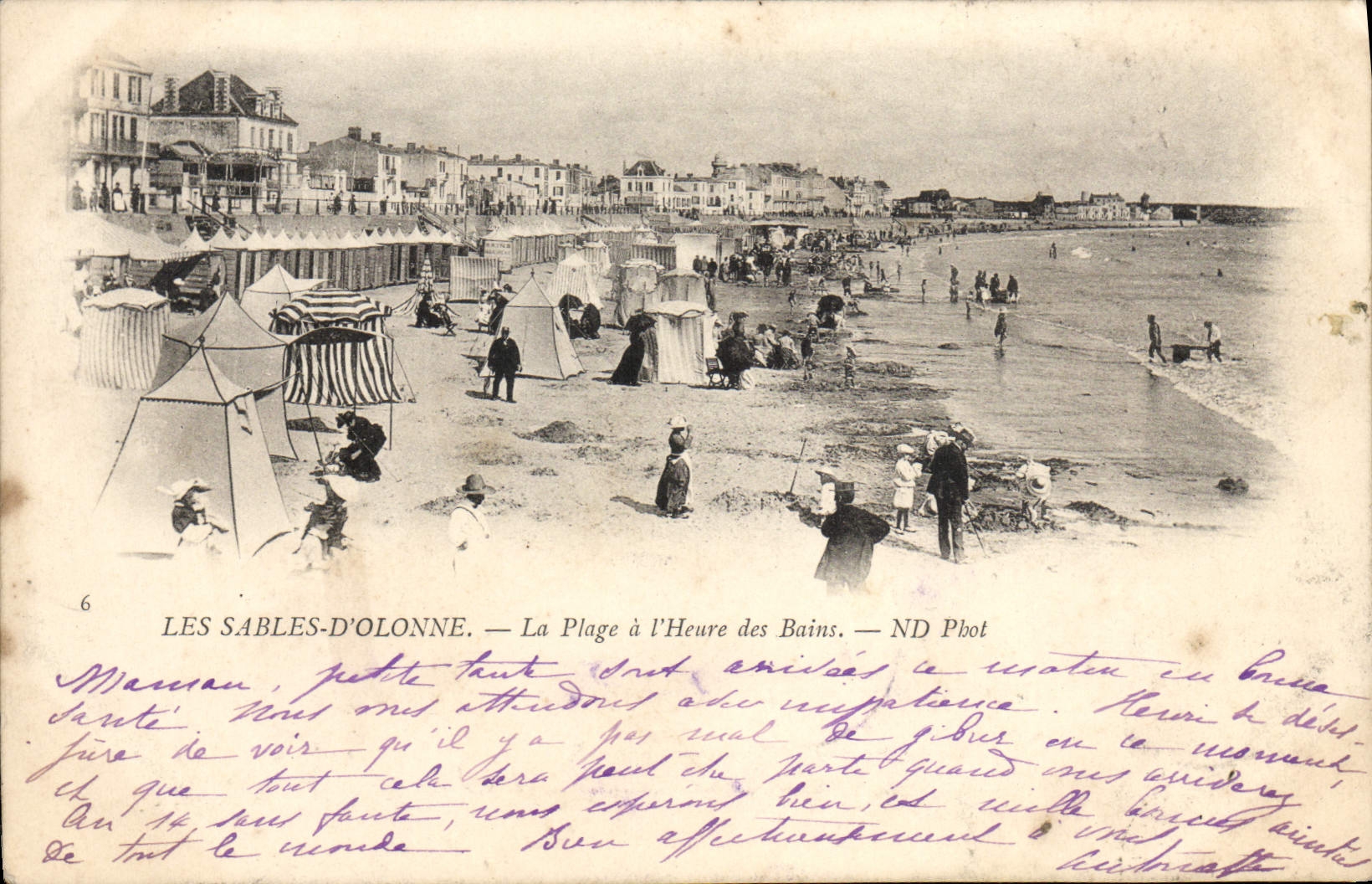 La POSTAL Dolonne de la VENDIMIA enarena la playa por la hora de los baños