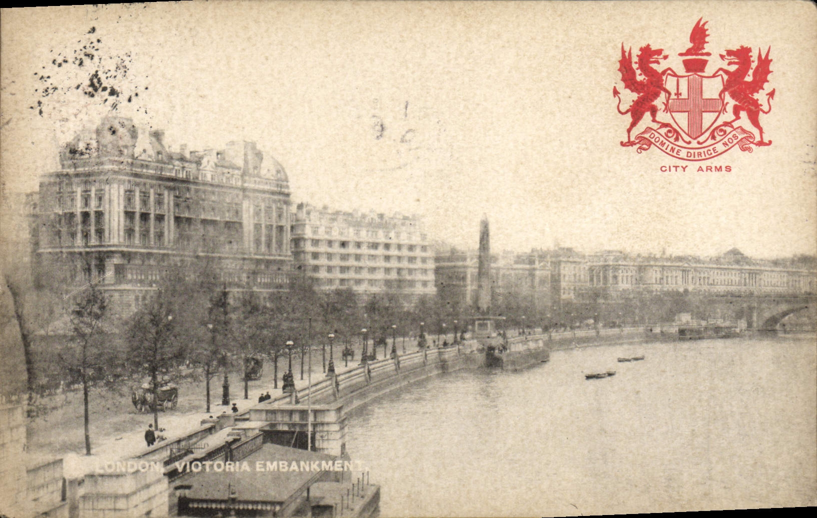 Terraplén de Londres Victoria de la POSTAL de la VENDIMIA