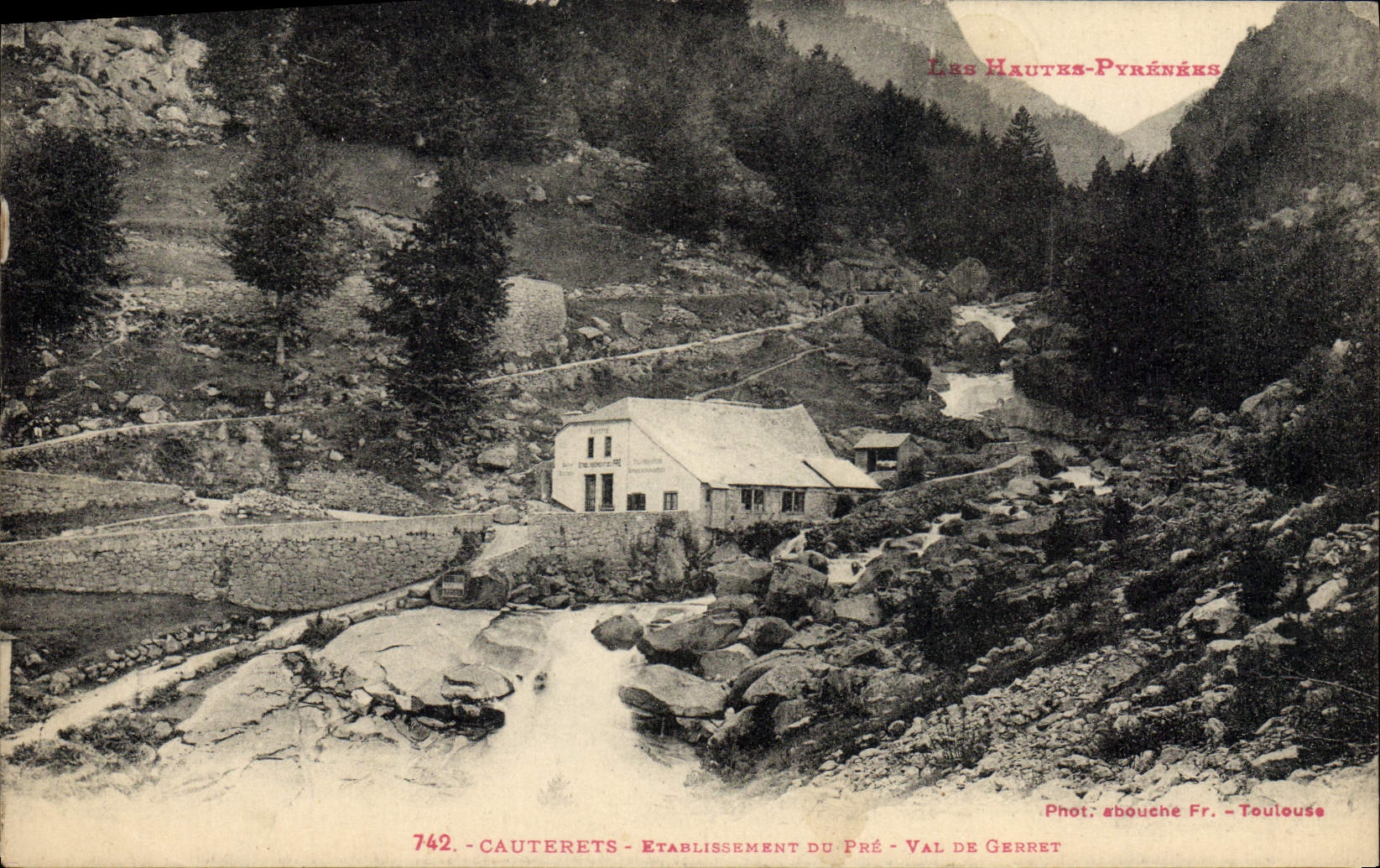 VINTAGE POSTCARD Cauterets Establishment of the Pre Valley of Gerret