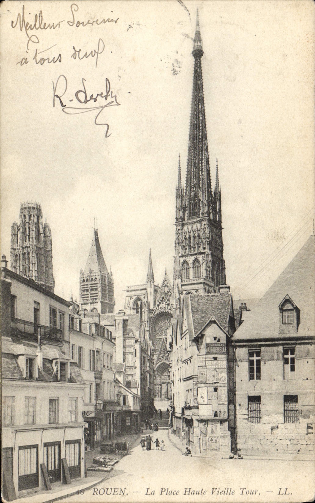 VINTAGE POSTCARD Rouen the place High Old Tower