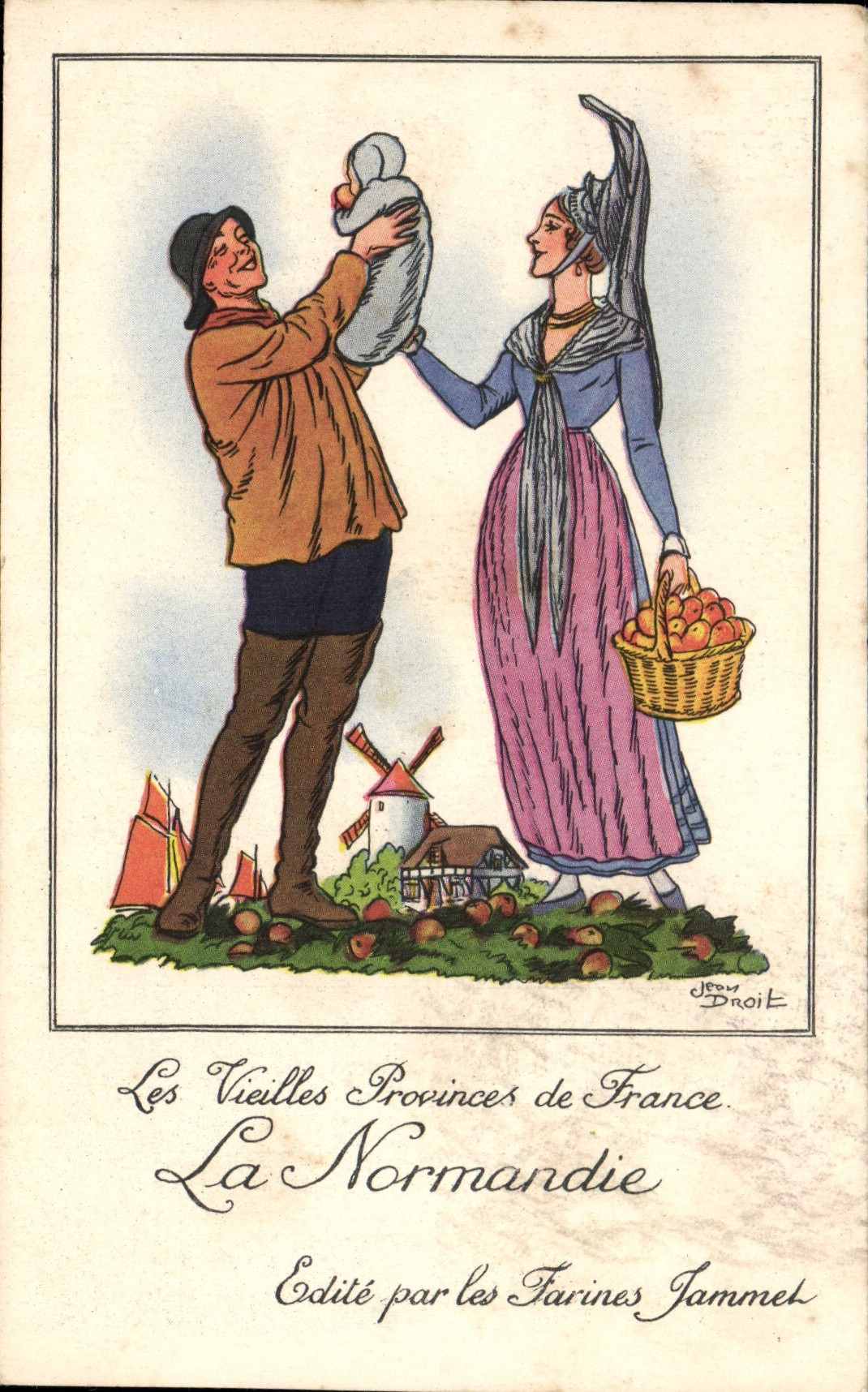 CPA Fantaisie Normandie Farines Jammet 
