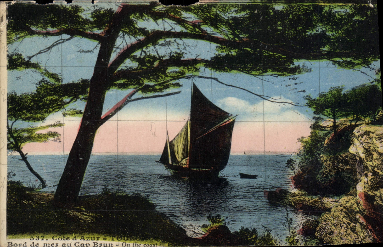 VINTAGE POSTCARD Seaside in the Brown Cape Boat