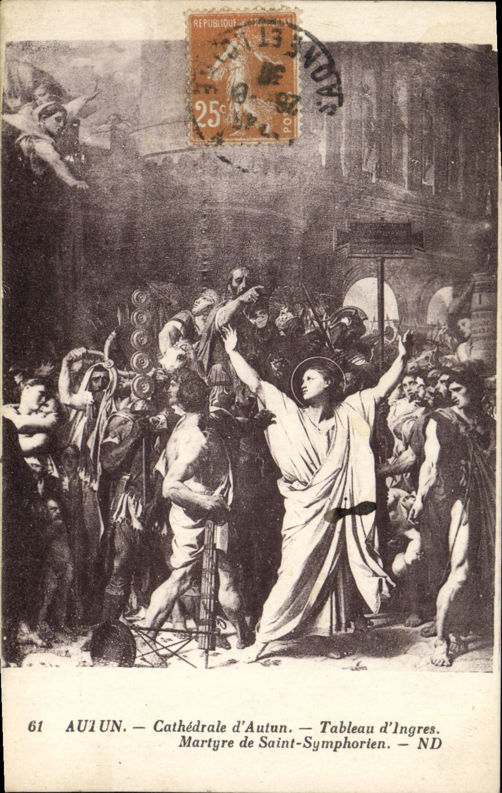 VINTAGE POSTCARD Autun Cathedral of Autun Table of Ingres Martyrdom of Symphorien Saint