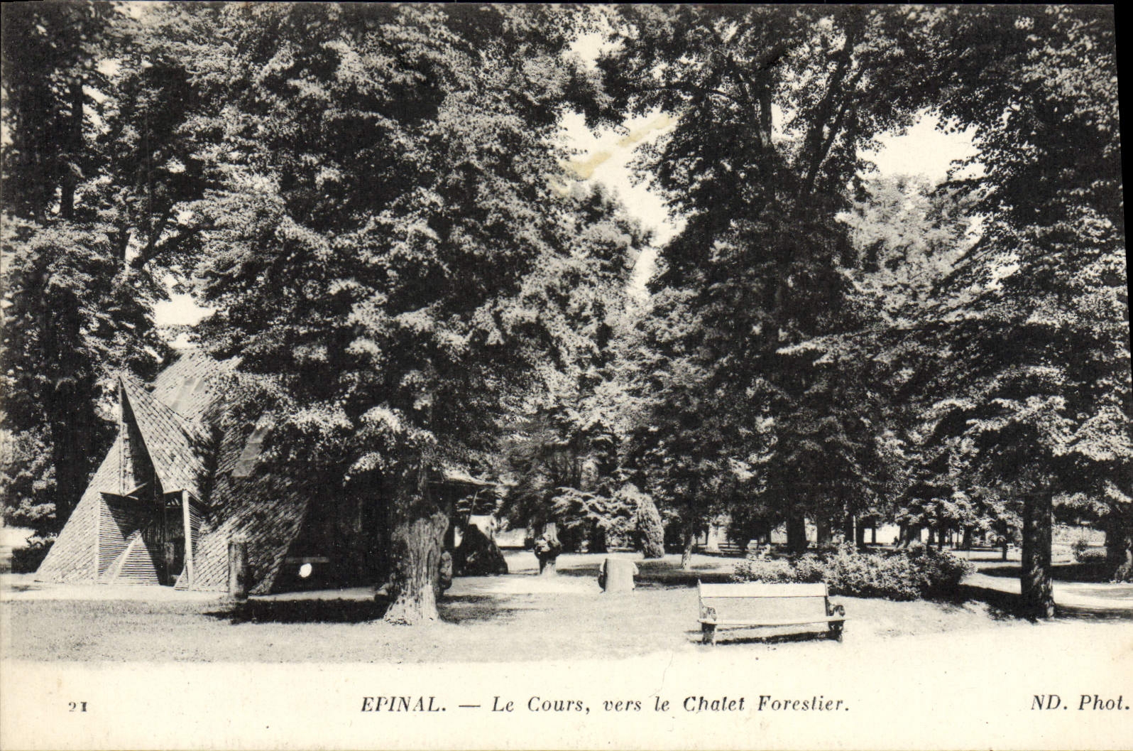 VINTAGE POSTCARD Epinal the Course Towards Forest Chatet