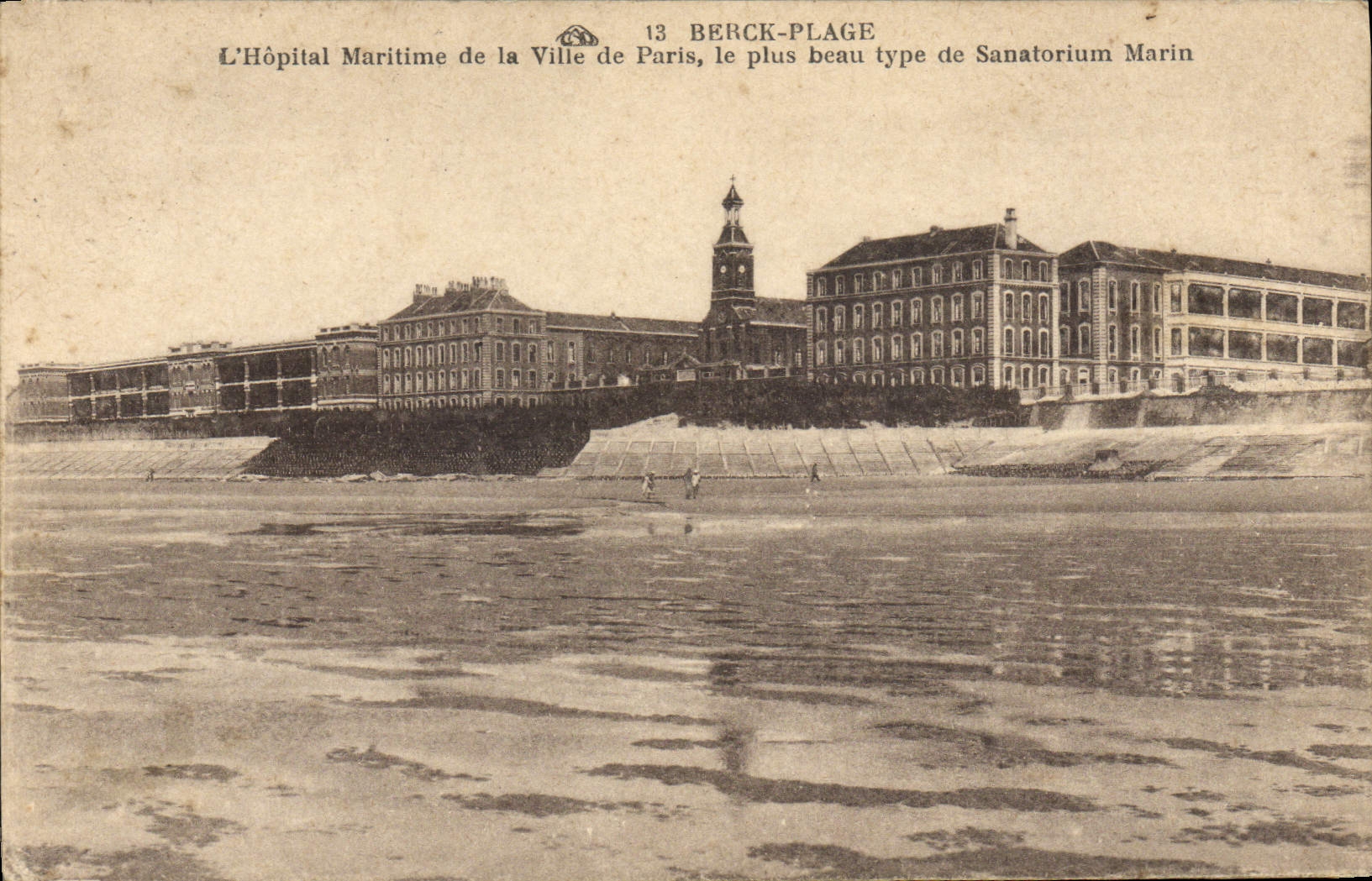 VINTAGE POSTCARD Berck Beach the Maritime Hospital Of the Town Of Paris