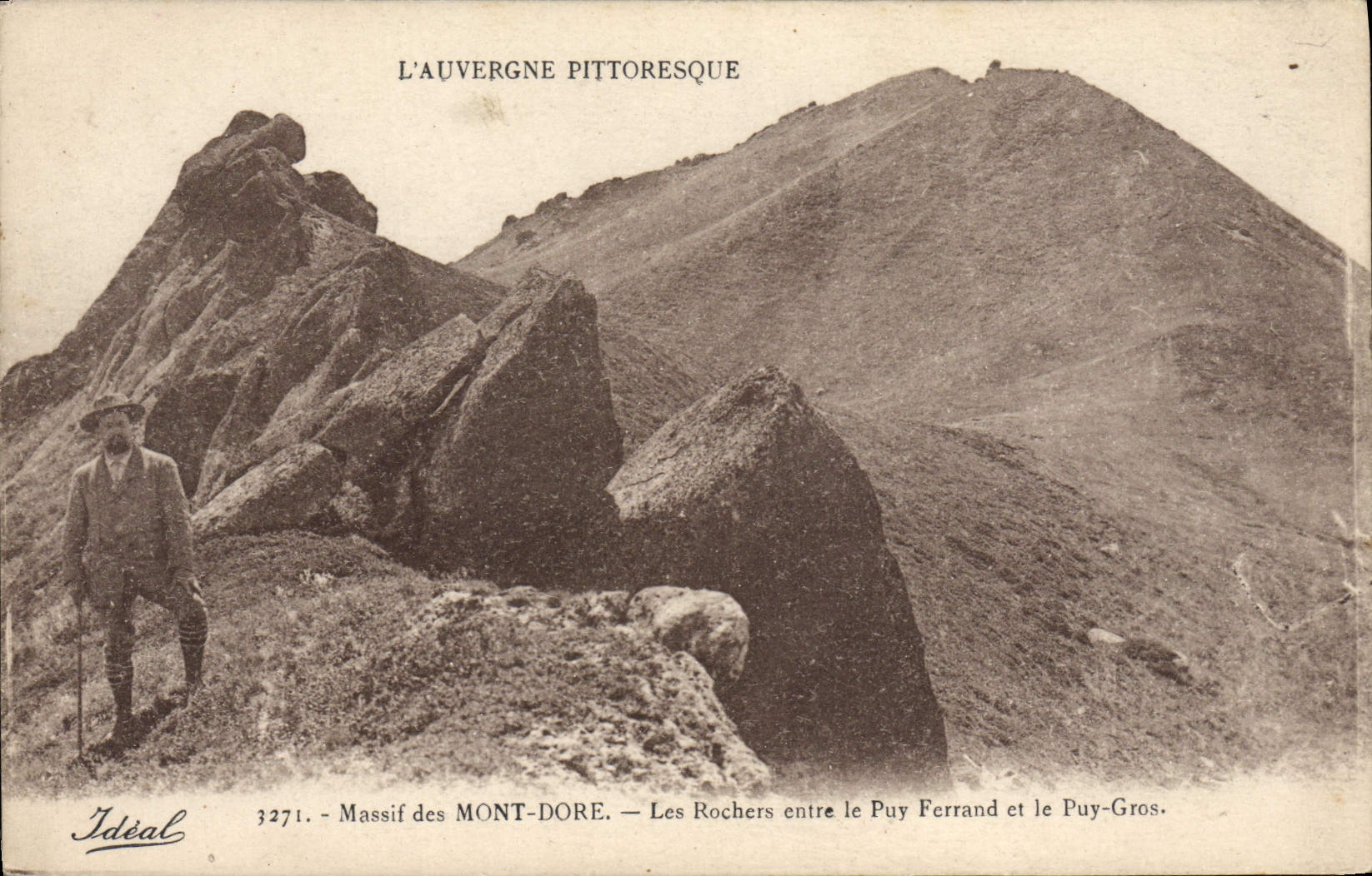 VINTAGE POSTCARD Massif Of the Mount Gilds the Rocks Between Puy Ferrand And Puy Gros