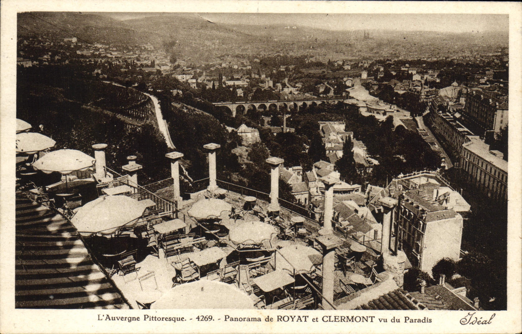 VINTAGE POSTCARD Panorama of Royat And Clermont Seen Of the Paradise