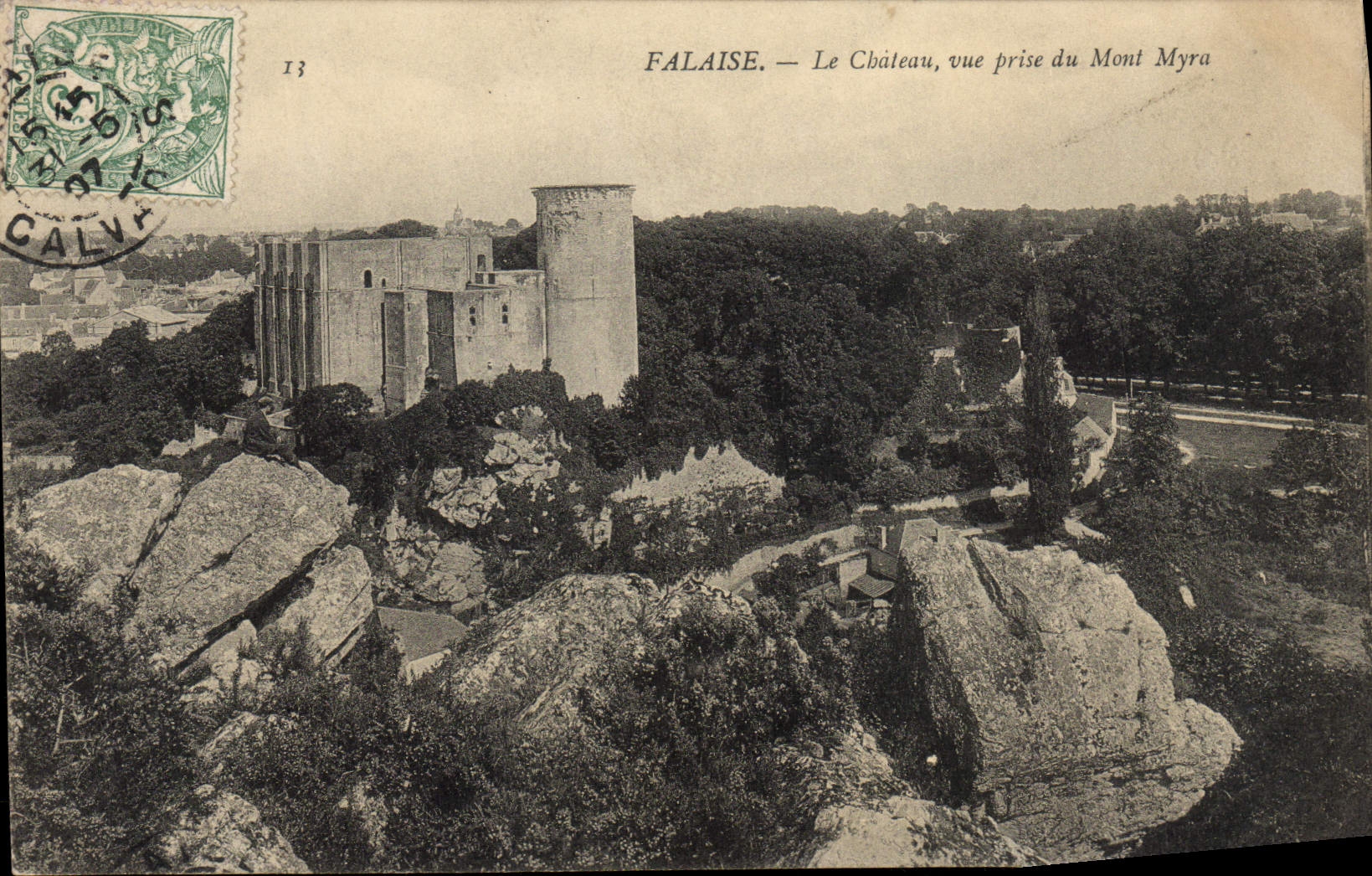 CPA Falaise Le Chateau Vue Prise Du Mont Myra