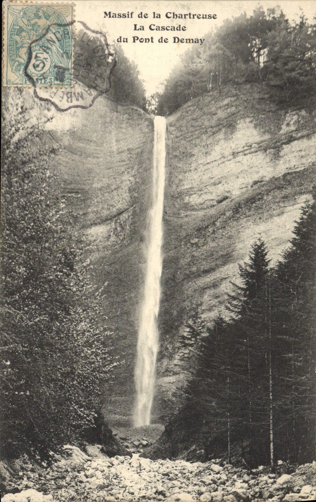 VINTAGE POSTCARD Chartreuse the Cascade Of the Bridge De Demay