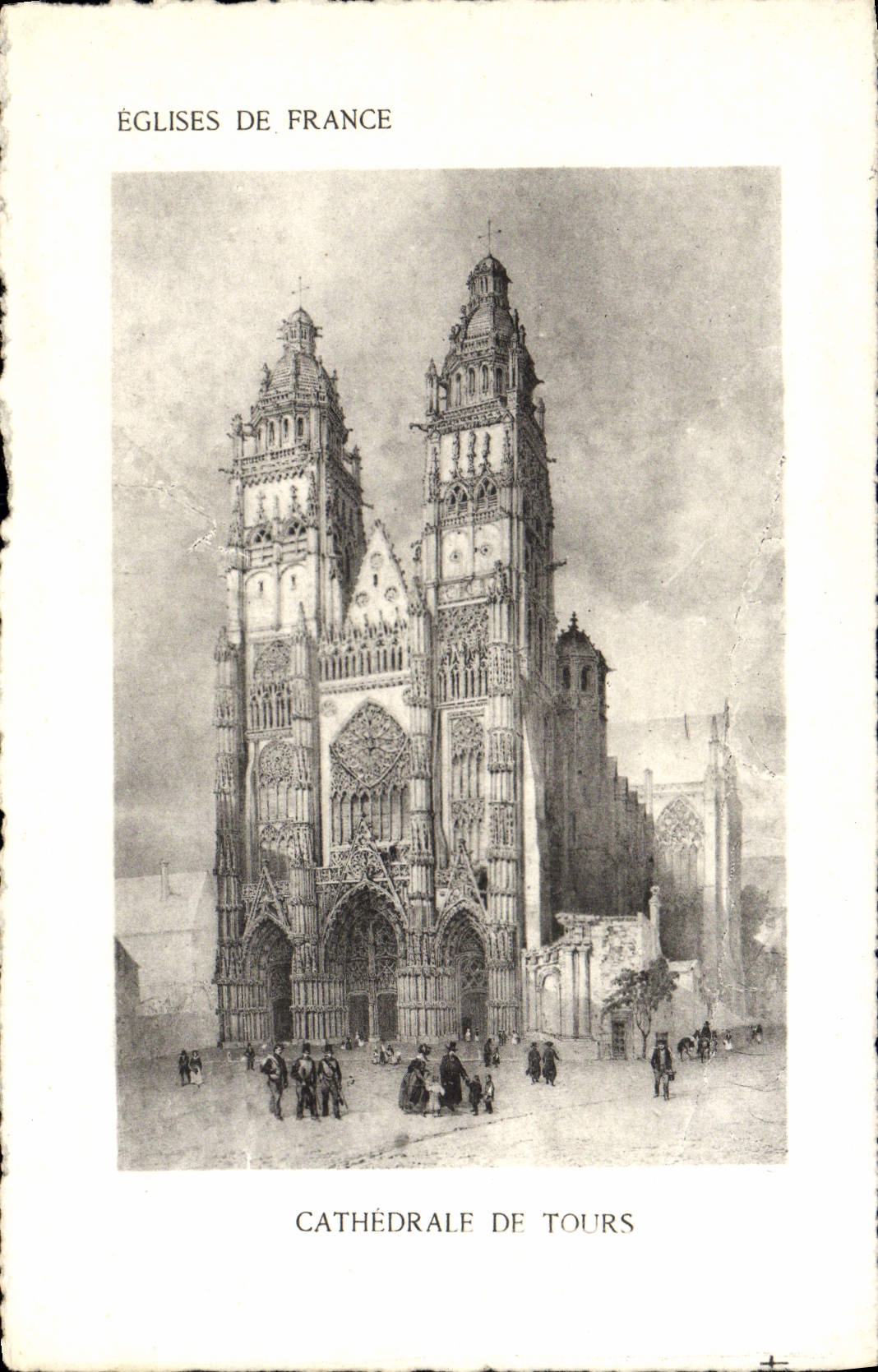 VINTAGE POSTCARD Cathedral Of Tours Church