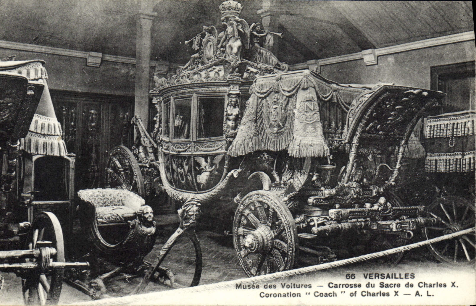 VINTAGE POSTCARD Versailles Musee Of the Cars Fits with body sacring of Charles X