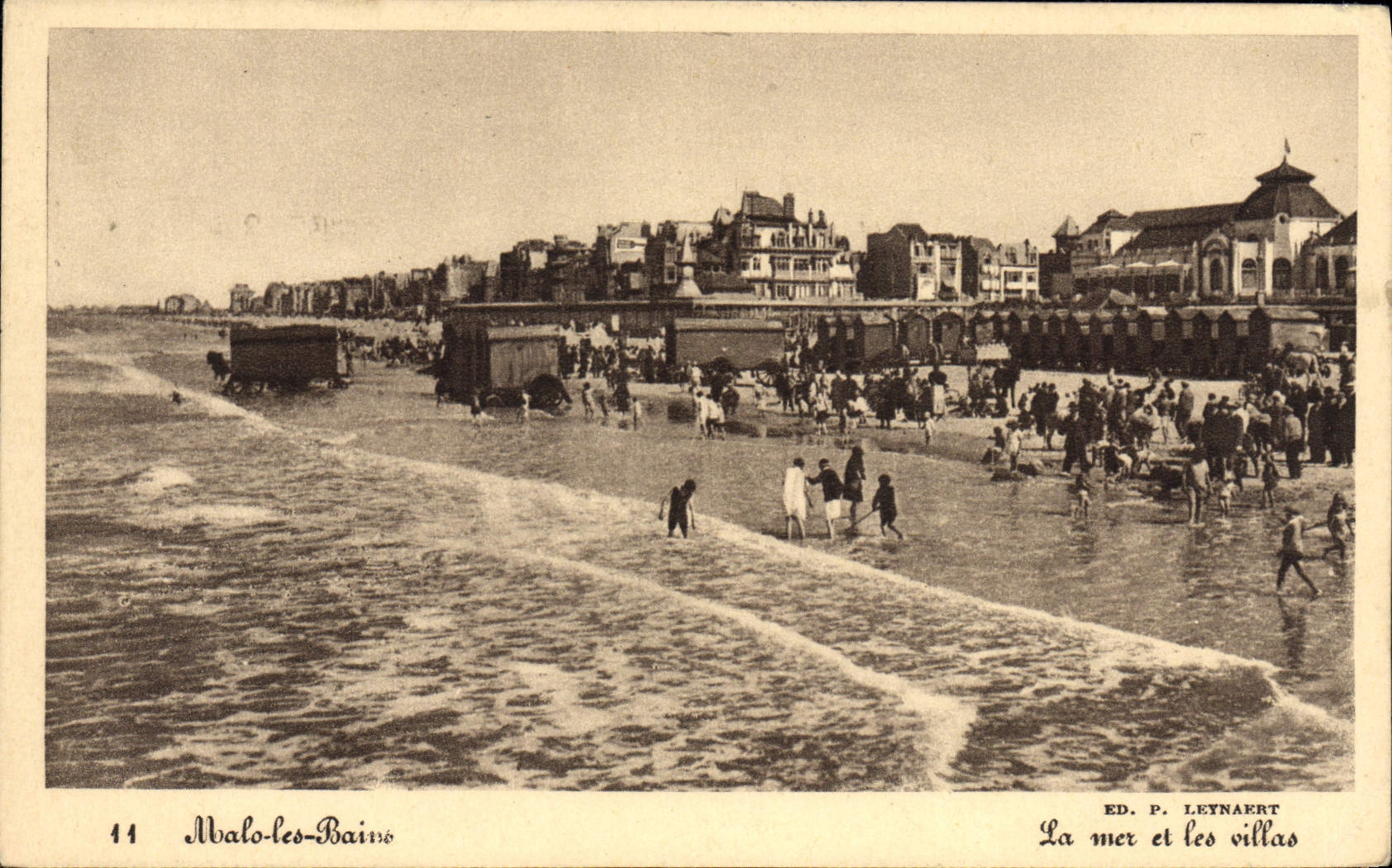 VINTAGE POSTCARD Malo Les Bains Sea And Villas