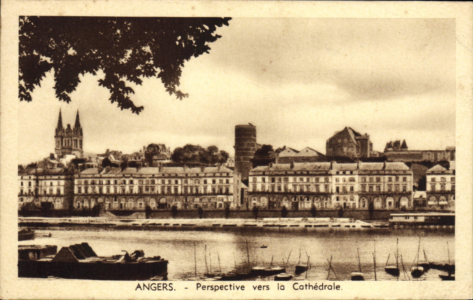 CPA Angers Perspective Vers La Cathedrale