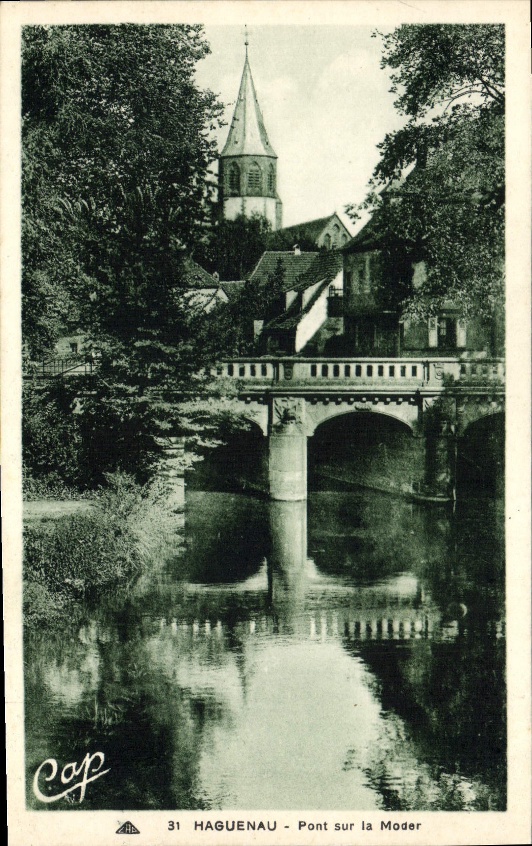 VINTAGE POSTCARD Haguenau Bridge On Moder