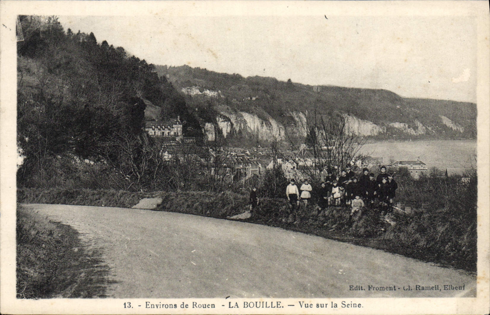 VINTAGE POSTCARD Surroundings of Rouen the Face Seen On the Seine Children