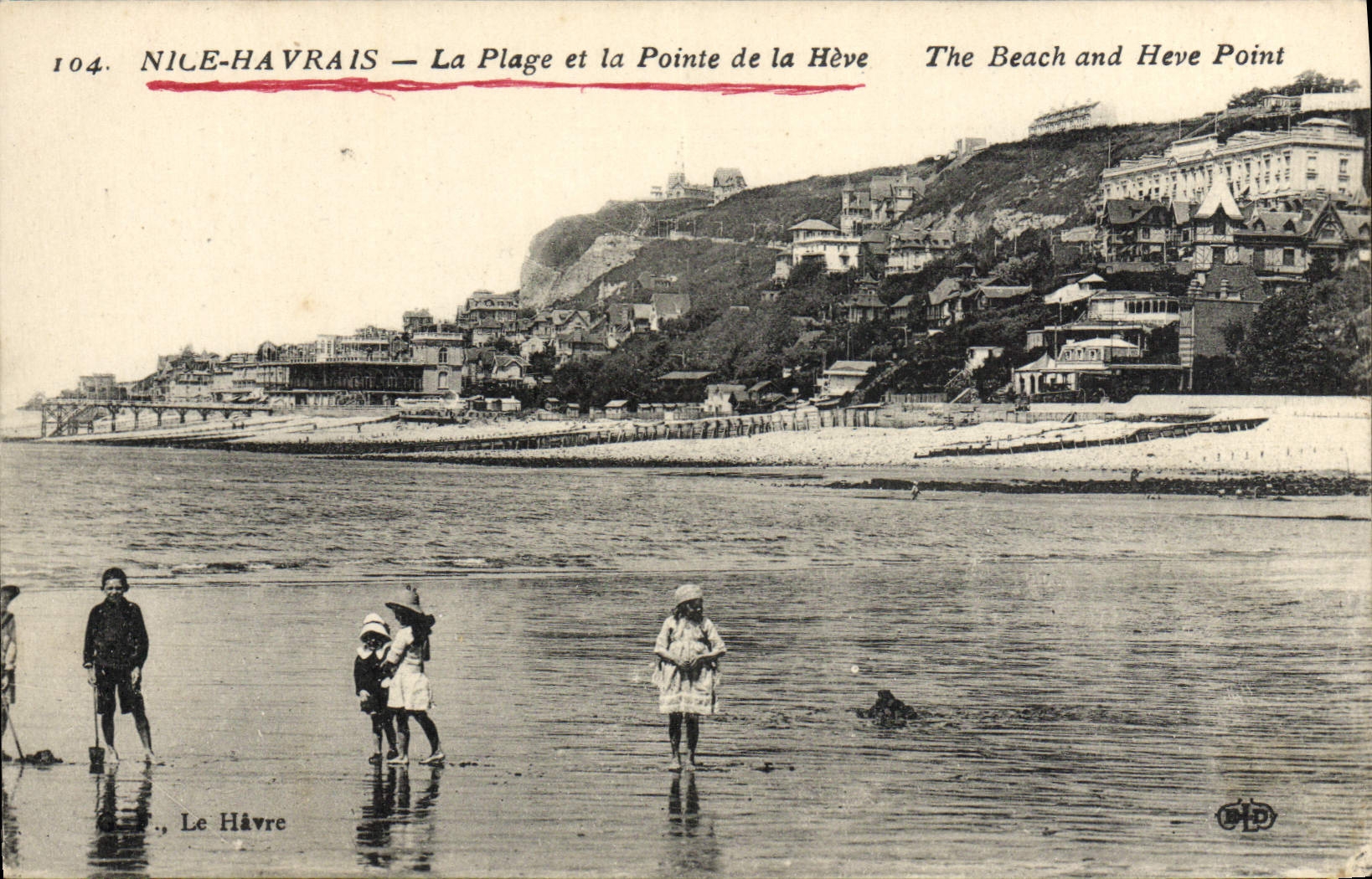 VINTAGE POSTCARD Nice Native of Le Havre the Beach And the Point Of Heve Children