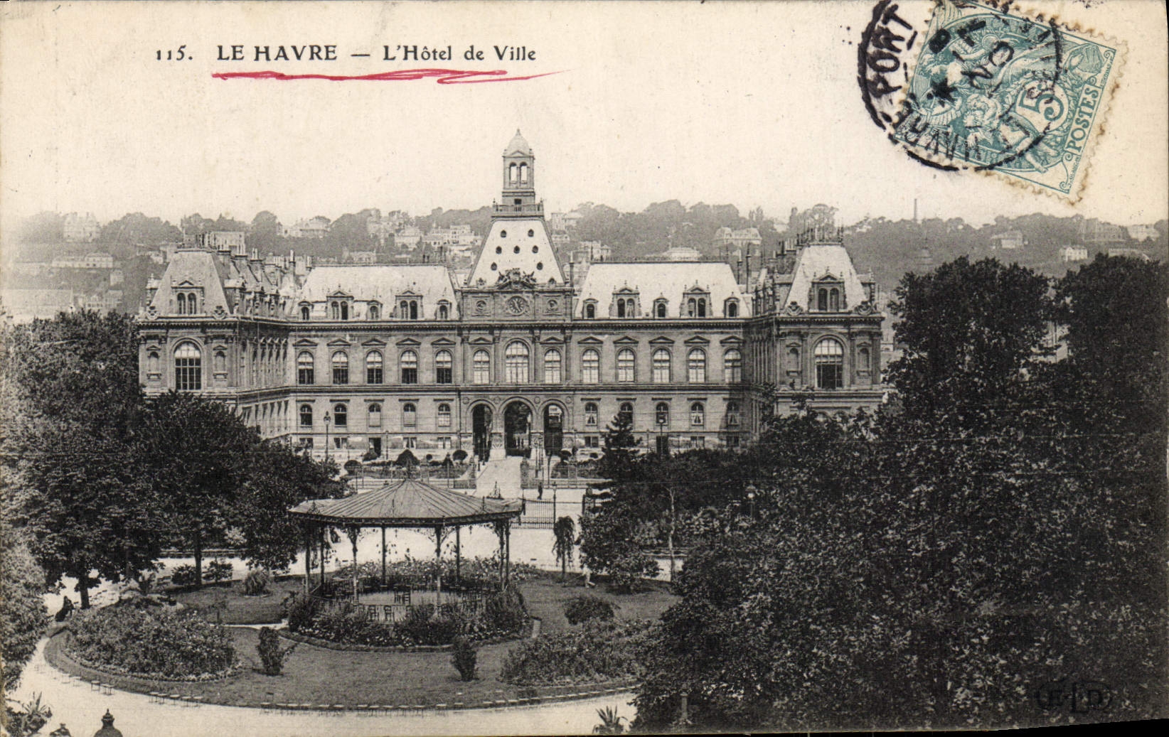 POSTAL Le Havre de la VENDIMIA el ayuntamiento