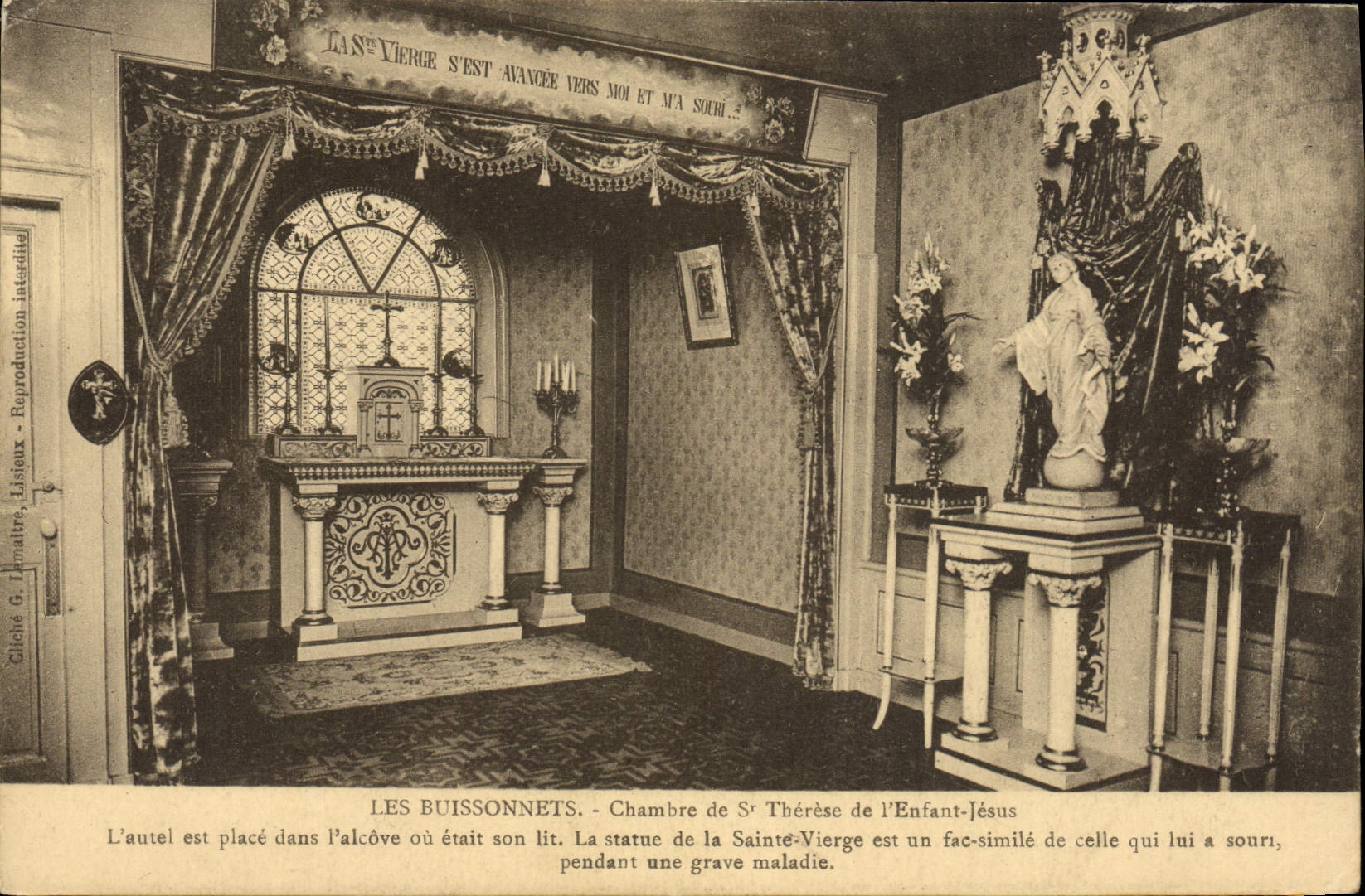 Sitio de Buissonnets de la POSTAL de la VENDIMIA de St Teresa del niño de Jesús