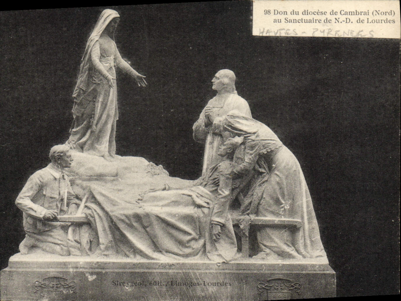 Santuario norteño del ND del cambray de la POSTAL de la VENDIMIA de puertas