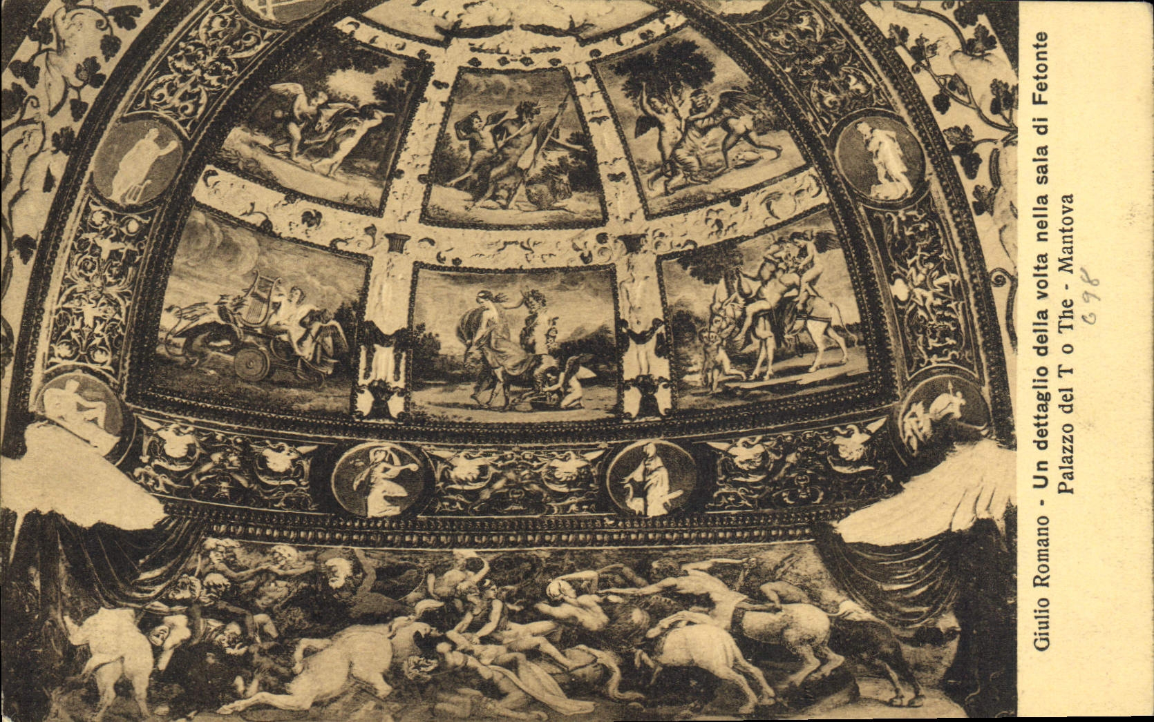 CPA Giulio Romano Un Dettaglioo Della Volta Nella Sala Di Fetonte Palazzo del T o The Mantova