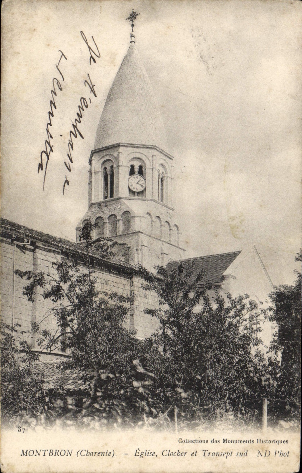 CPA Montbron Eglise Clocher Et Transept Sud