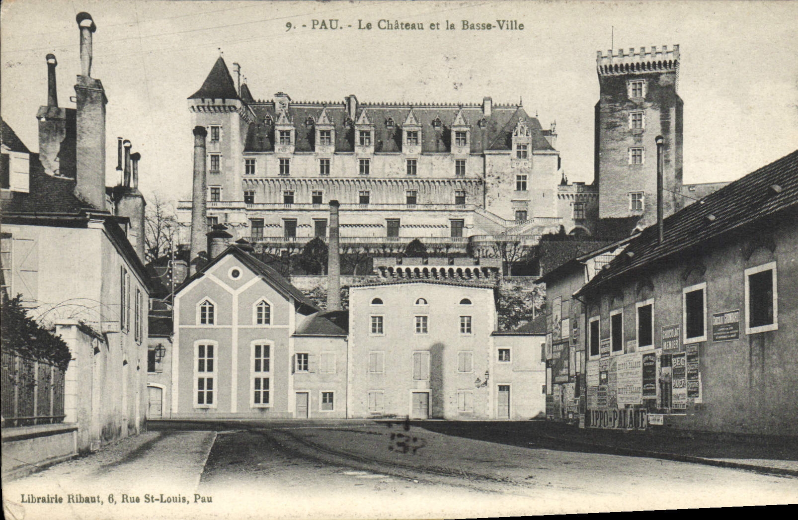 POSTAL Pau de la VENDIMIA el castillo y la ciudad baja