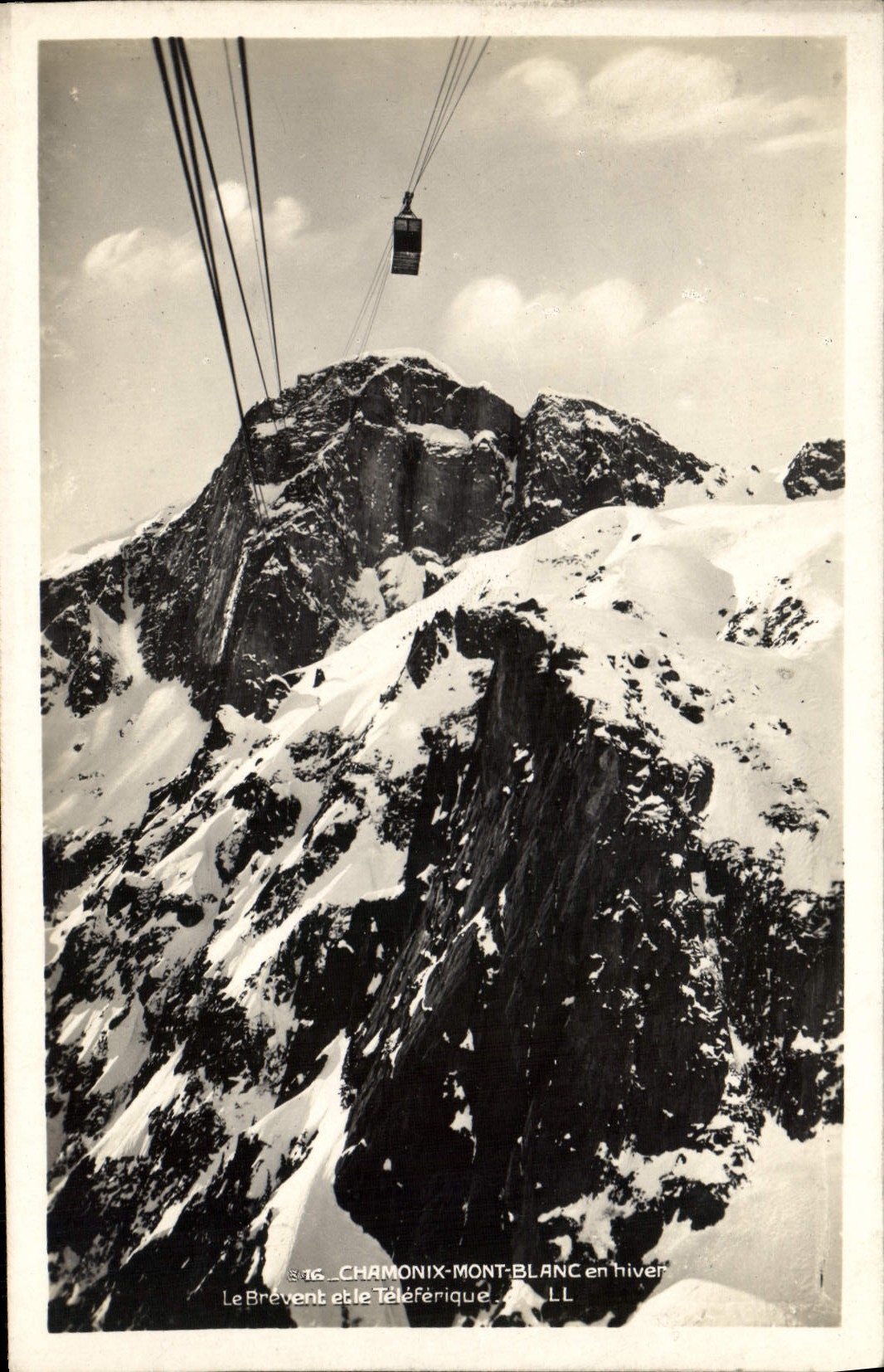 POSTAL MODERNA Chamonix Mont Blanc en el invierno Brevent y el teleferic