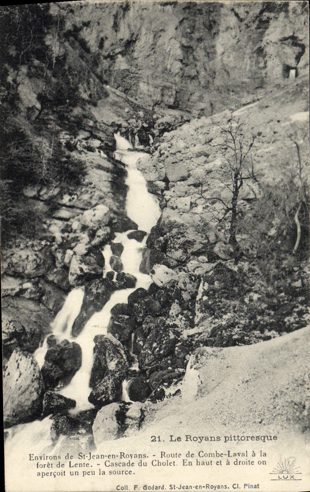 VINTAGE POSTCARD Surroundings of St Jean In Royans Road of Combe Laval to the drill of Slow Cascade of Cholet
