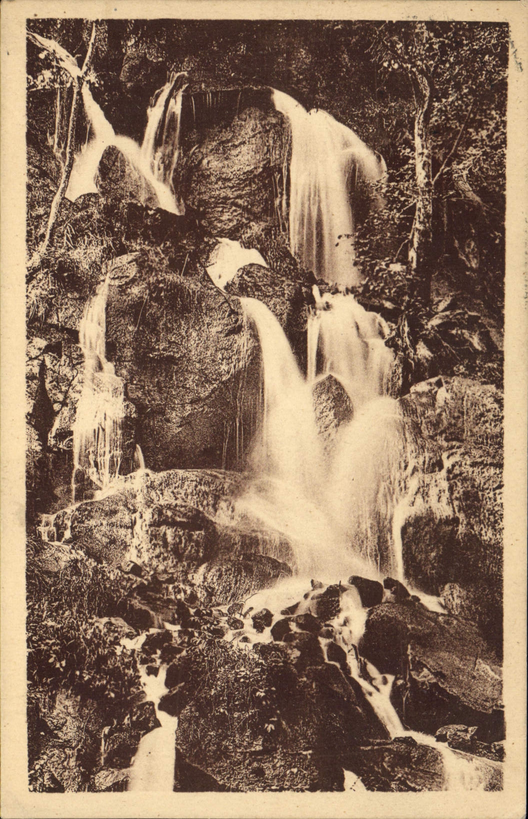 VINTAGE POSTCARD Autun the Cascade of Brisecou