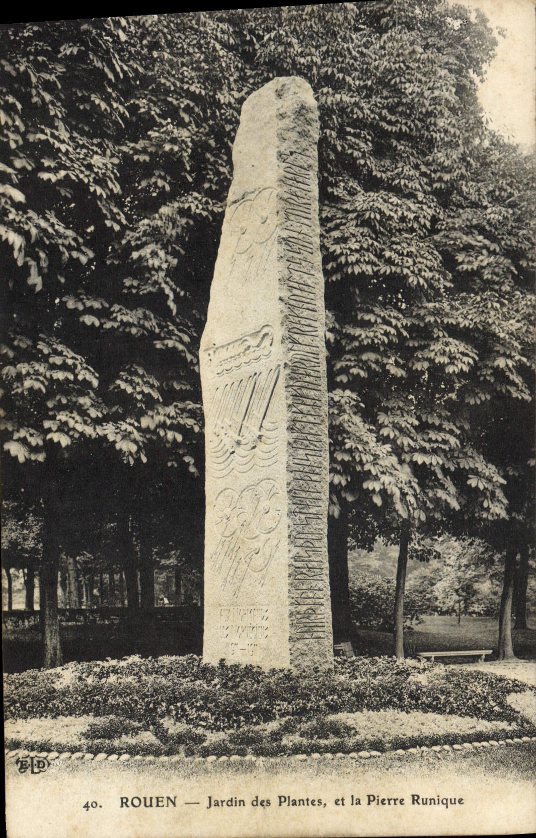 CPA Rouen Jardin des Plantes Et la Pierre Runique