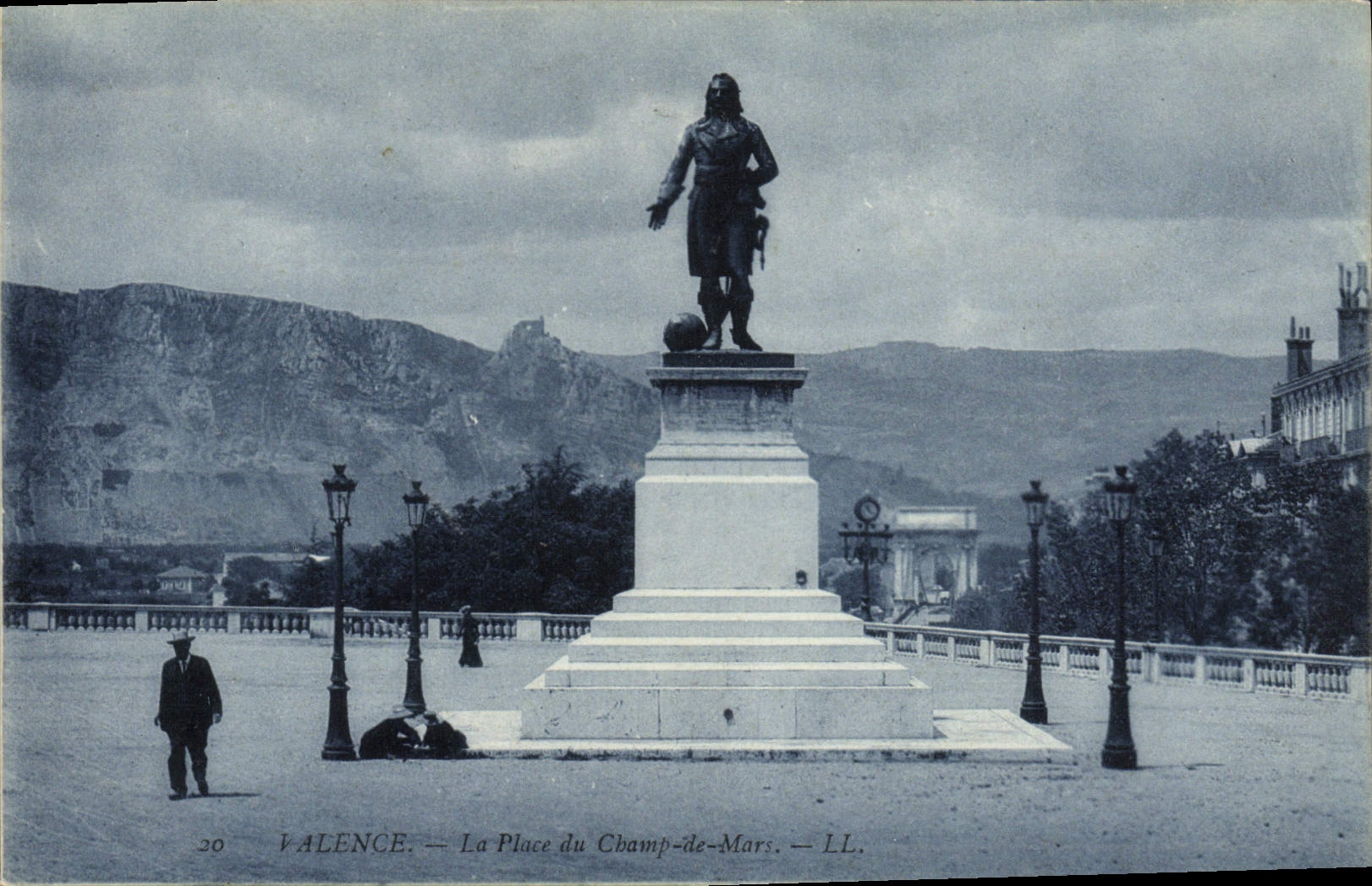 VINTAGE POSTCARD Valence the Place of the Champ de Mars