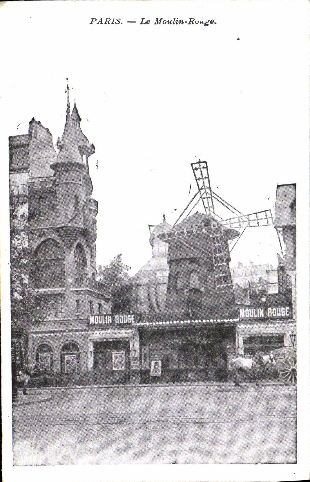 VINTAGE POSTCARD Paris the Moulin-Rouge