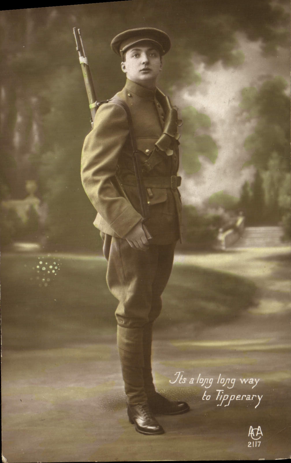 La POSTAL de la VENDIMIA su tiene manera larga de la longitud a Tipperary Soldat Militaria Irlanda