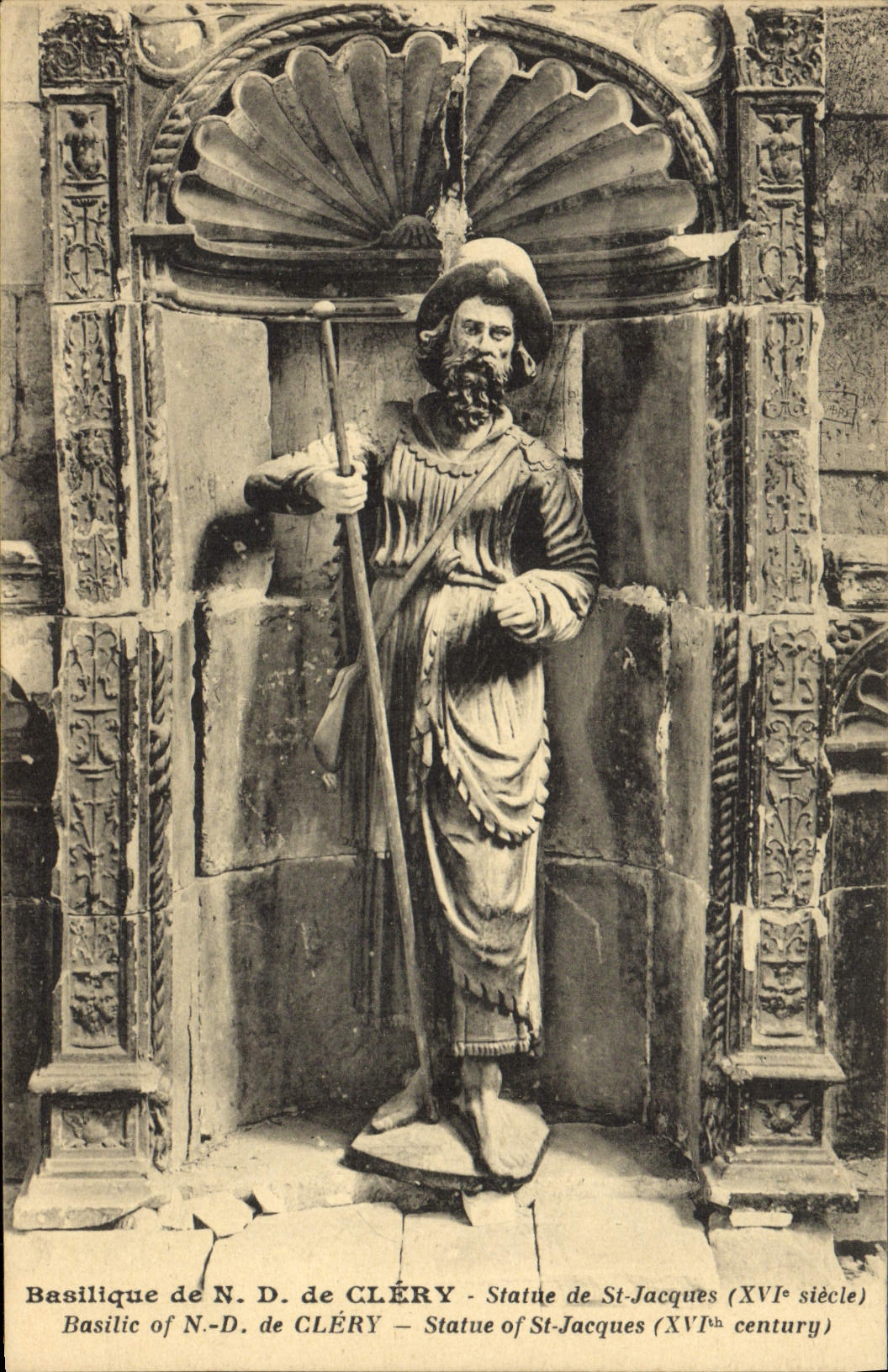 VINTAGE POSTCARD Basilique of Notre Dame Clery Rules of Jacques Saint