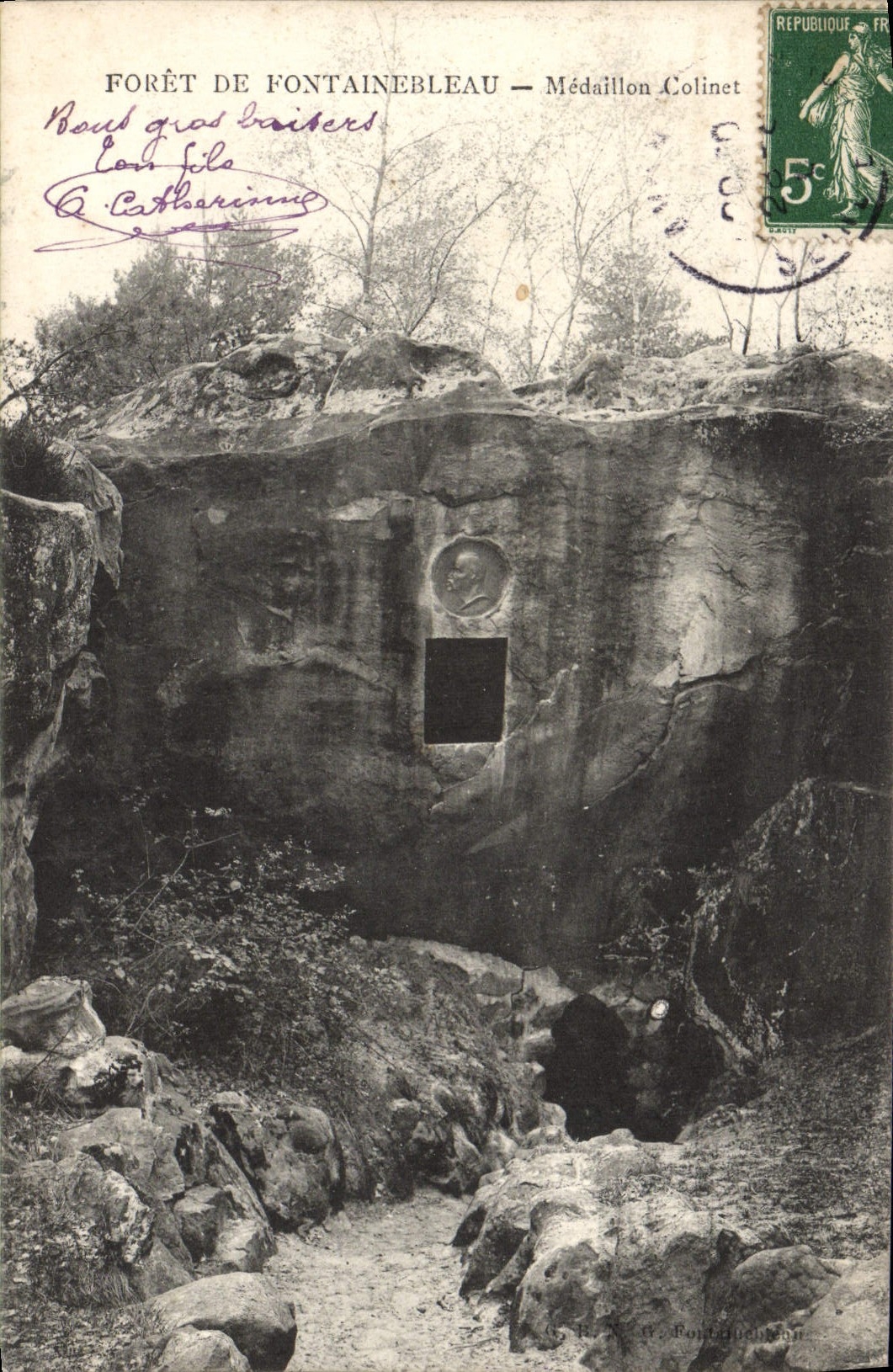 CPA Foret de Fontainebleau Medaillon Colinet